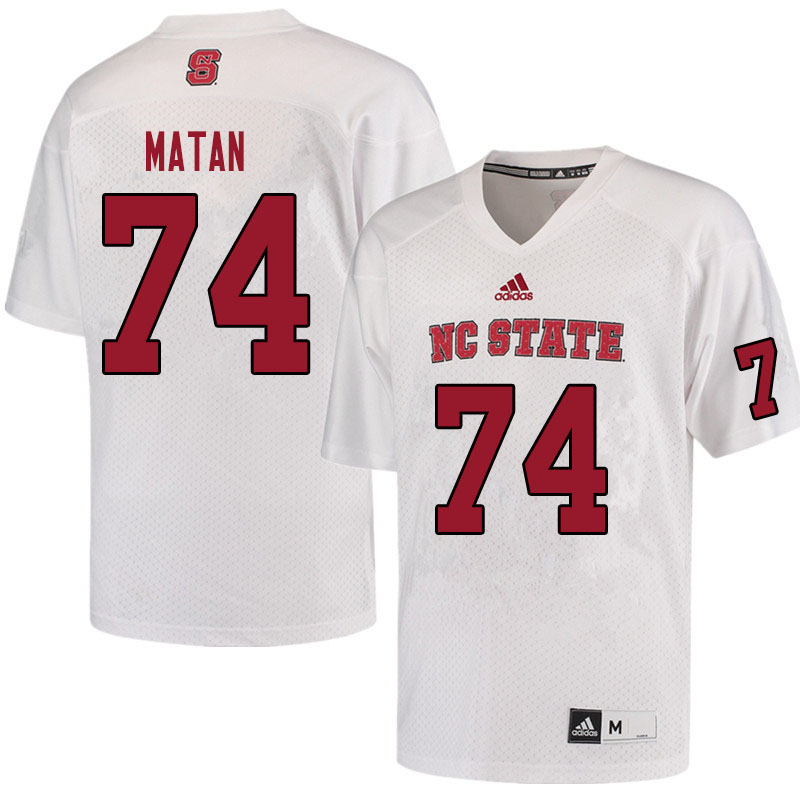 Men #74 Patrick Matan NC State Wolfpack College Football Jerseys Sale-White - Click Image to Close